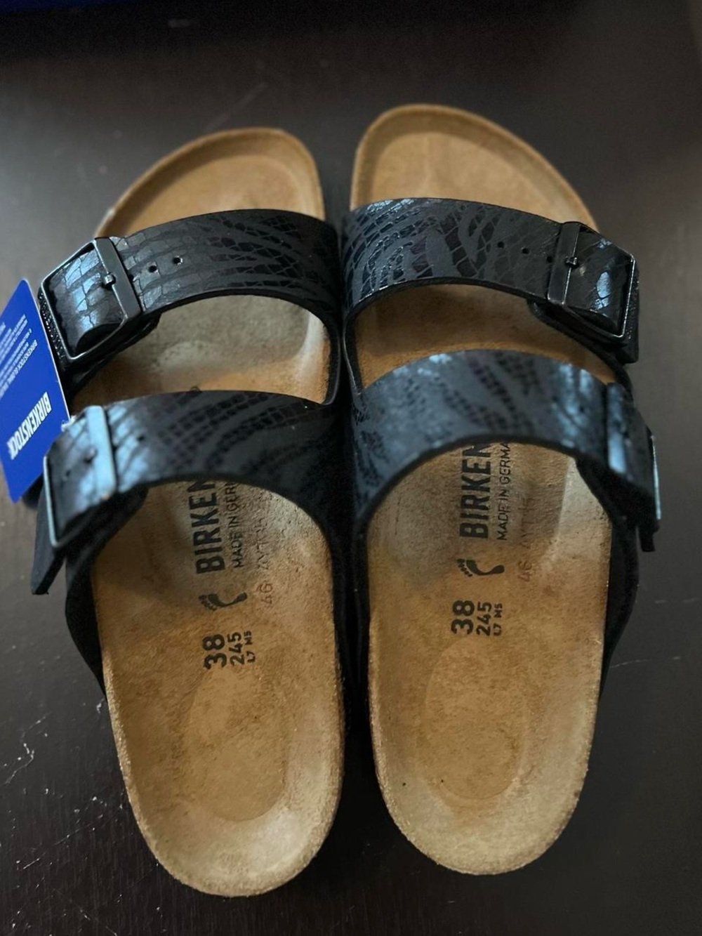 Women’s Birkenstock Zebra Print Black Sandals